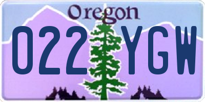 OR license plate 022YGW