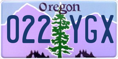 OR license plate 022YGX