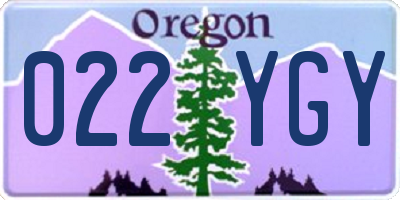 OR license plate 022YGY