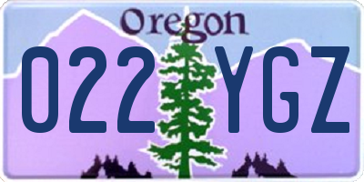 OR license plate 022YGZ