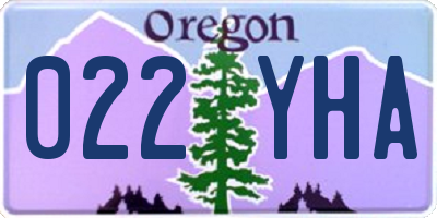 OR license plate 022YHA