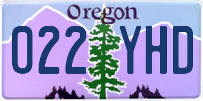 OR license plate 022YHD