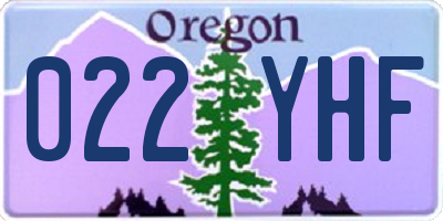 OR license plate 022YHF
