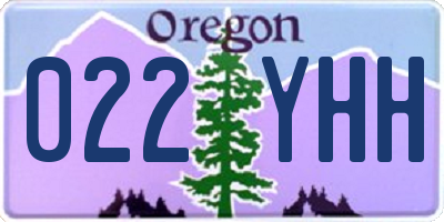 OR license plate 022YHH