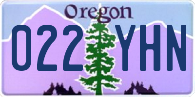 OR license plate 022YHN