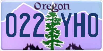 OR license plate 022YHO