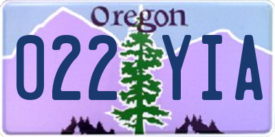 OR license plate 022YIA