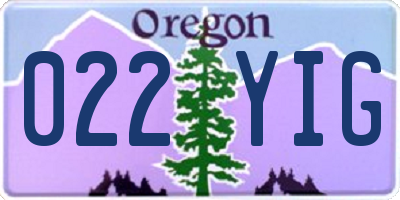 OR license plate 022YIG