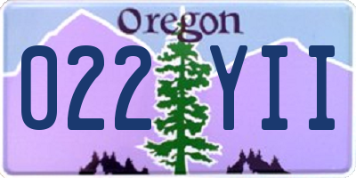 OR license plate 022YII
