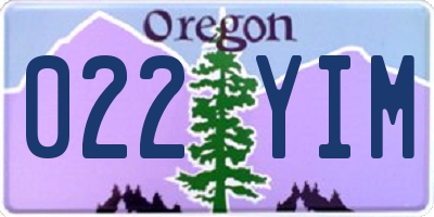 OR license plate 022YIM