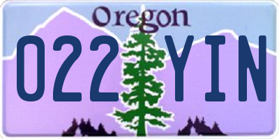 OR license plate 022YIN