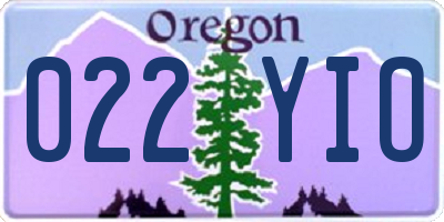 OR license plate 022YIO