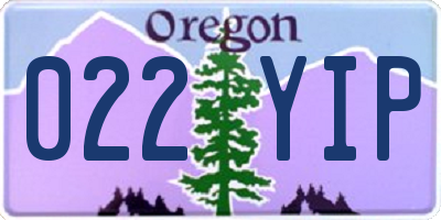 OR license plate 022YIP