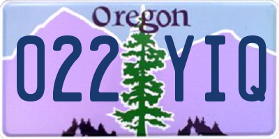 OR license plate 022YIQ