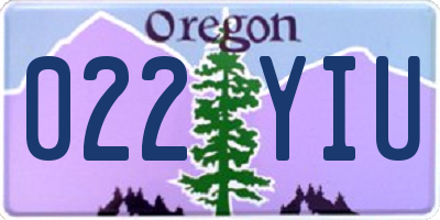 OR license plate 022YIU