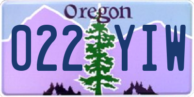 OR license plate 022YIW