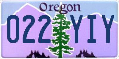 OR license plate 022YIY