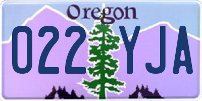 OR license plate 022YJA