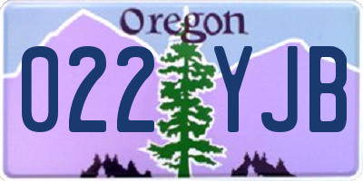 OR license plate 022YJB