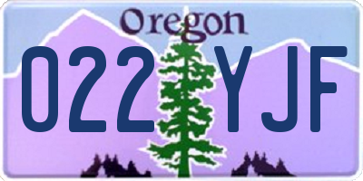OR license plate 022YJF