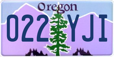 OR license plate 022YJI