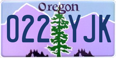 OR license plate 022YJK