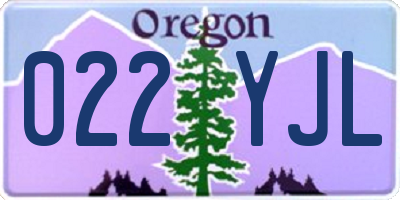 OR license plate 022YJL