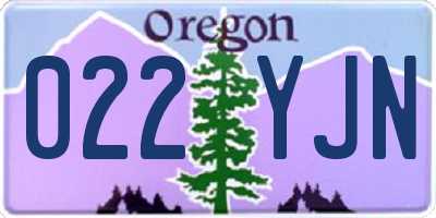 OR license plate 022YJN