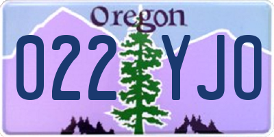 OR license plate 022YJO