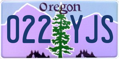 OR license plate 022YJS