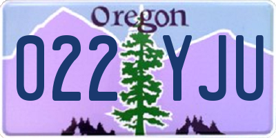 OR license plate 022YJU