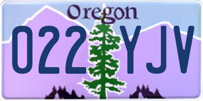 OR license plate 022YJV