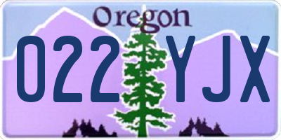 OR license plate 022YJX