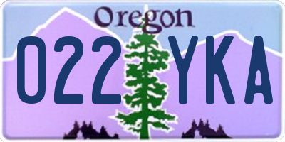 OR license plate 022YKA