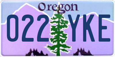 OR license plate 022YKE