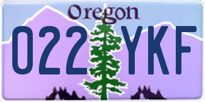 OR license plate 022YKF