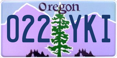 OR license plate 022YKI
