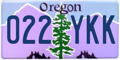 OR license plate 022YKK