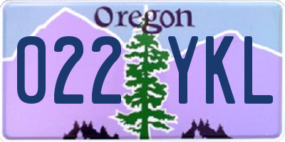 OR license plate 022YKL