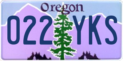 OR license plate 022YKS