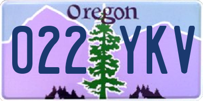 OR license plate 022YKV