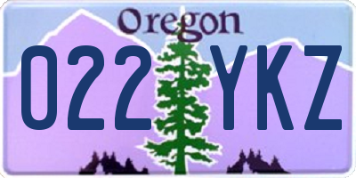 OR license plate 022YKZ