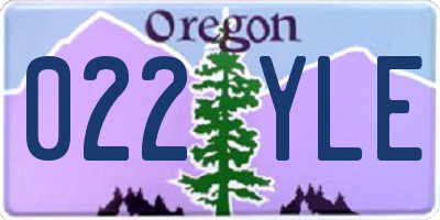 OR license plate 022YLE