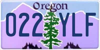 OR license plate 022YLF