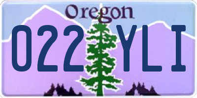 OR license plate 022YLI