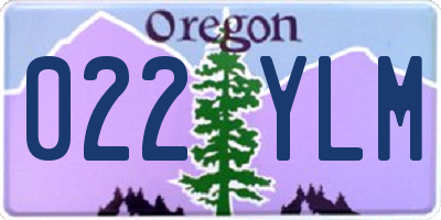 OR license plate 022YLM