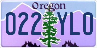 OR license plate 022YLO