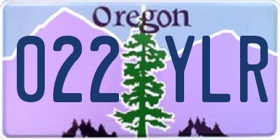 OR license plate 022YLR