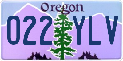 OR license plate 022YLV
