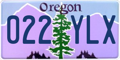 OR license plate 022YLX